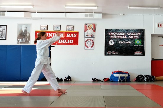 my wife doing her kata, heavily cropped